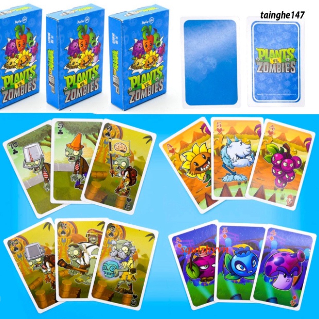 (5 phiên bản) Bộ 55 Thẻ Bài trò chơi giải trí Plants Vs Zombies