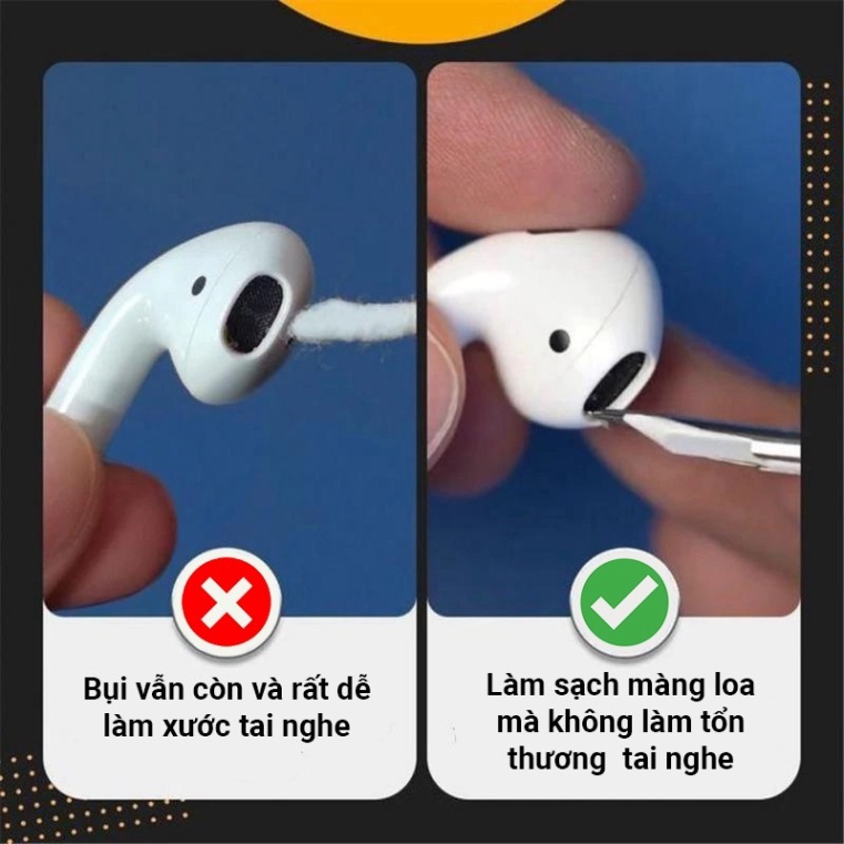 Bút Vệ Sinh Tai Nghe Airpod Đa Năng Làm Sạch Cho Airpods 1/ 2/ 3/ Pro Điện Thoại/ Máy Ảnh... Techhigh