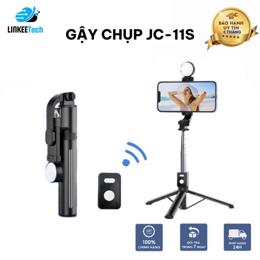 Gậy Chụp Ảnh Cao Cấp JC-11s 3 Chân, Kèm Tripod, Đèn Led, Điều Khiển Từ Xa - TECHHIGH