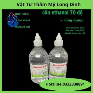 Cồn y tế - cồn 70 độ 500 ml ethanol sát khuẩn rửa tay, chai 500 ml