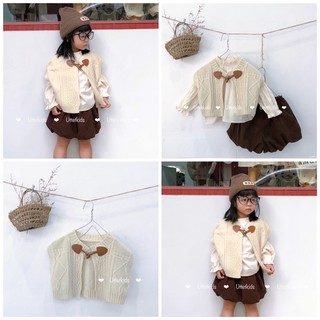Áo gile len croptop phong cách hàn quốc cho bé gái mùa thu đông 3555