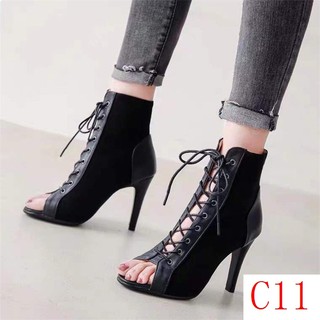  Giày Bốt Cao Gót Hở Mũi Có size Lớn 34-43 Thời Trang Cho Nữ size 41-42 