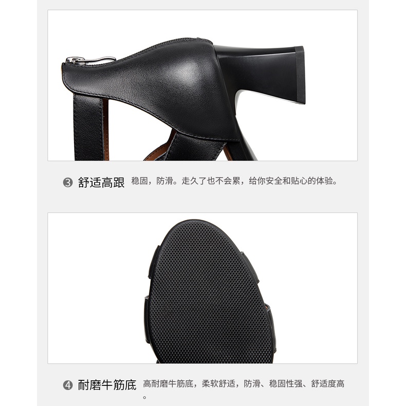 Giày Sandal Cao Gót Da Thật Mềm Cổ Cao Hở Mũi Thời Trang Mùa Hè 2023 Cho Nữ