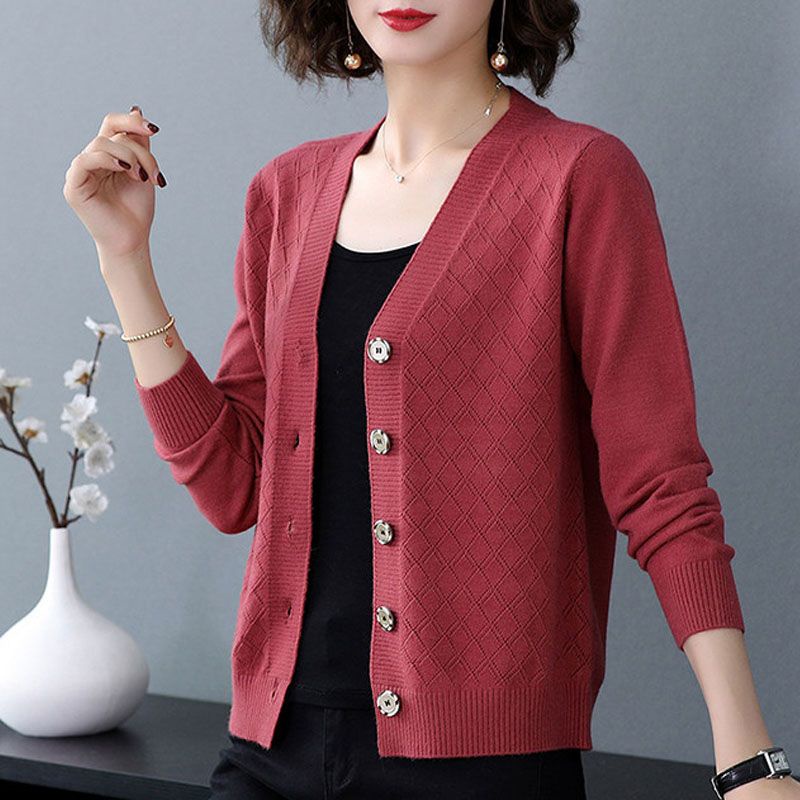 Áo Khoác Cardigan Dệt Kim Mỏng Dáng Ngắn Thời Trang Xuân Thu 2023 Phong Cách Mới Cho Nữ