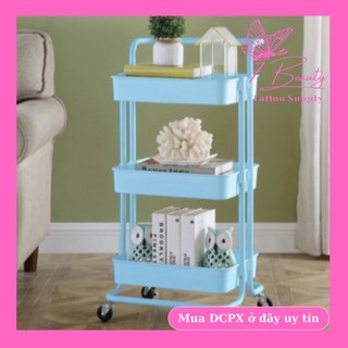 Xe đẩy spa 3 tầng có bánh xe đa năng - xdt01