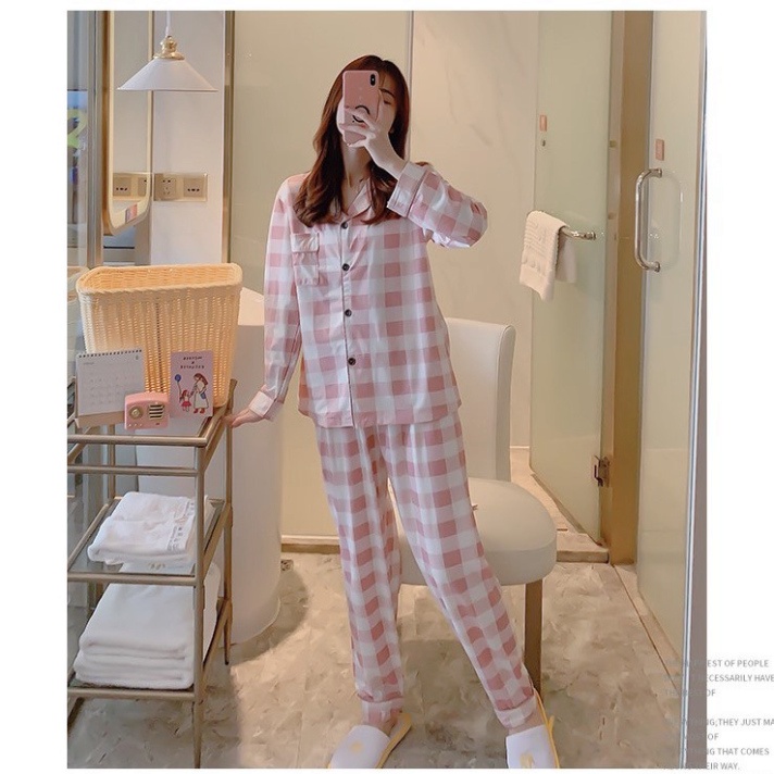 SALE LỖ LẤY 5 SAO Bộ Đồ Pijama Nữ Dài Tay Bigsize Bộ Đồ Mặc Nhà Nữ Chất Thun Cotton Mềm Mịn