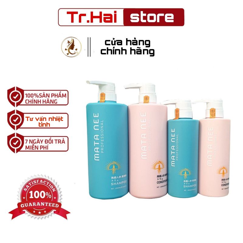 cặp dầu gội xả mata nee professional 1000ml phục hồi, dưỡng xâu, siêu mềm