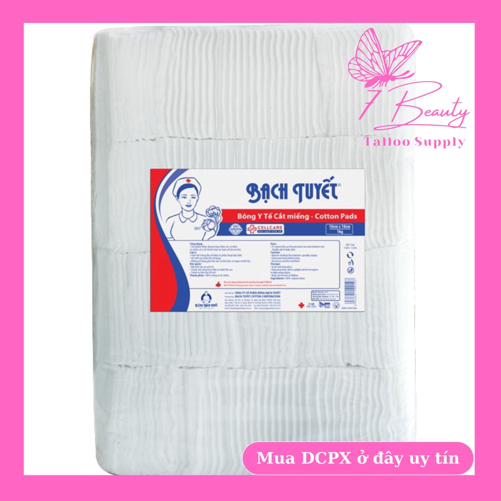 Bông Bạch Tuyết Và Bông Sợi Cắt Sẵn-Tẩy Trang-Lau Mực Phun Xăm