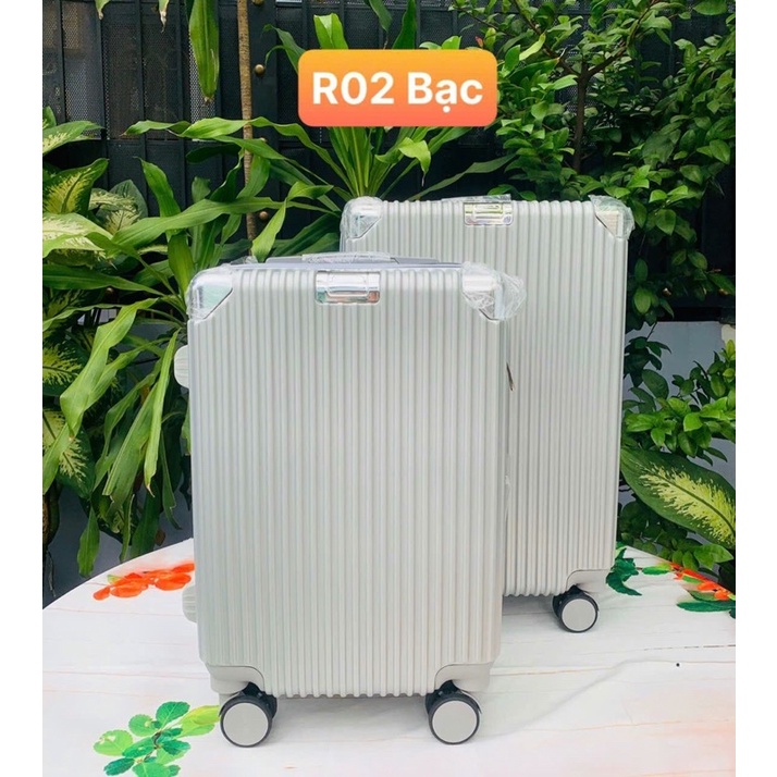 Vali kéo, vali du lịch nhựa dẻo đựng 15-20kg size 24inch bánh xe xoay 360