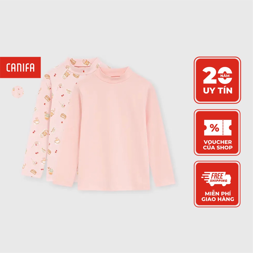 Combo 2 áo body bé gái CANIFA dài tay chất liệu cotton cổ cao 1IS23W003