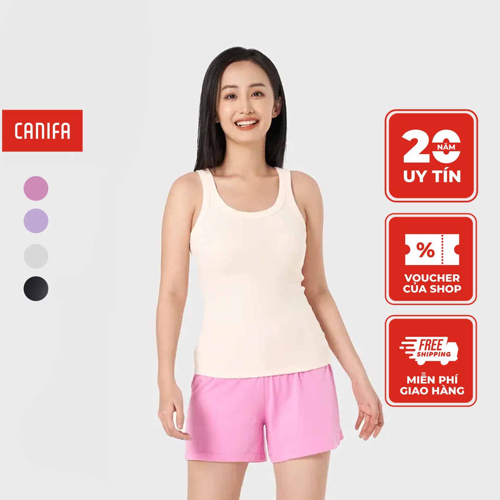 Quần sooc nữ CANIFA chất liệu 100% cotton cạp chun 6LB23S001