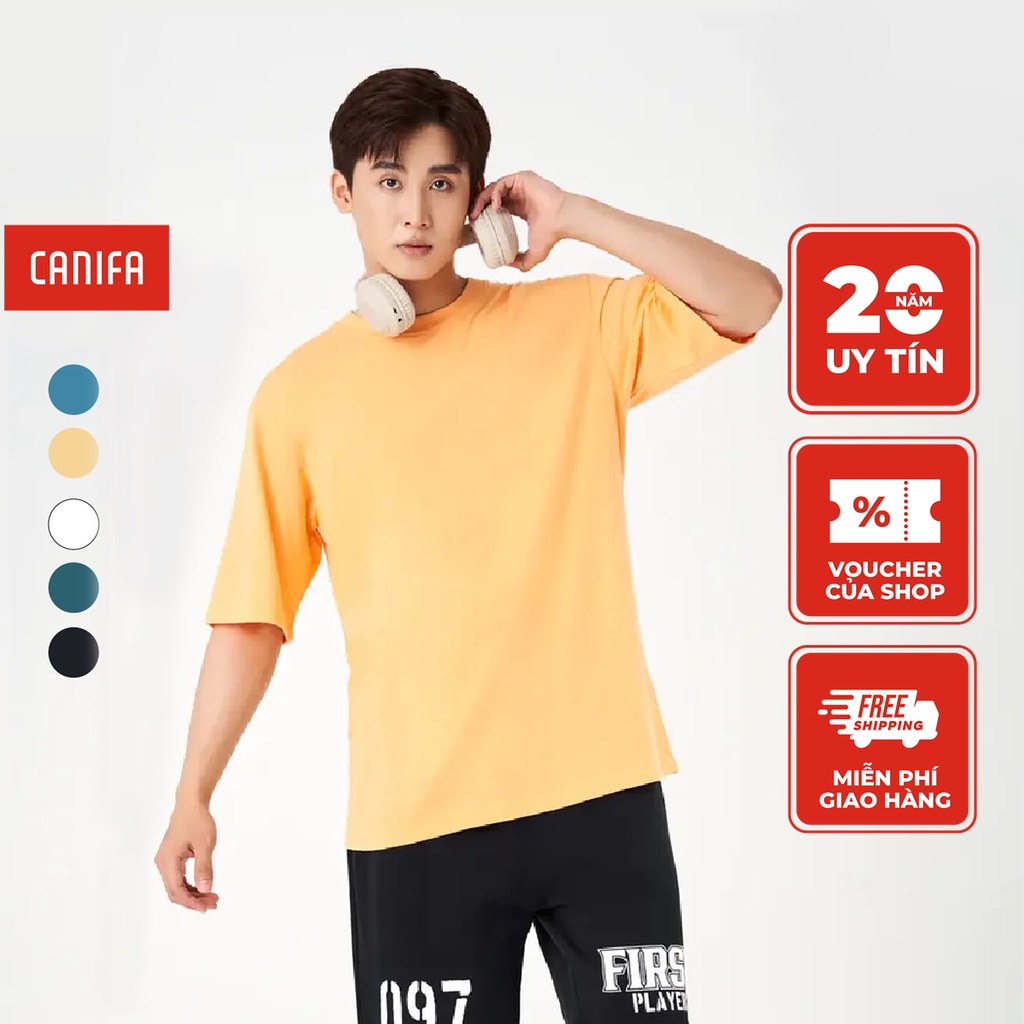 Áo phông nam cổ tròn dáng suông-8TS23A004