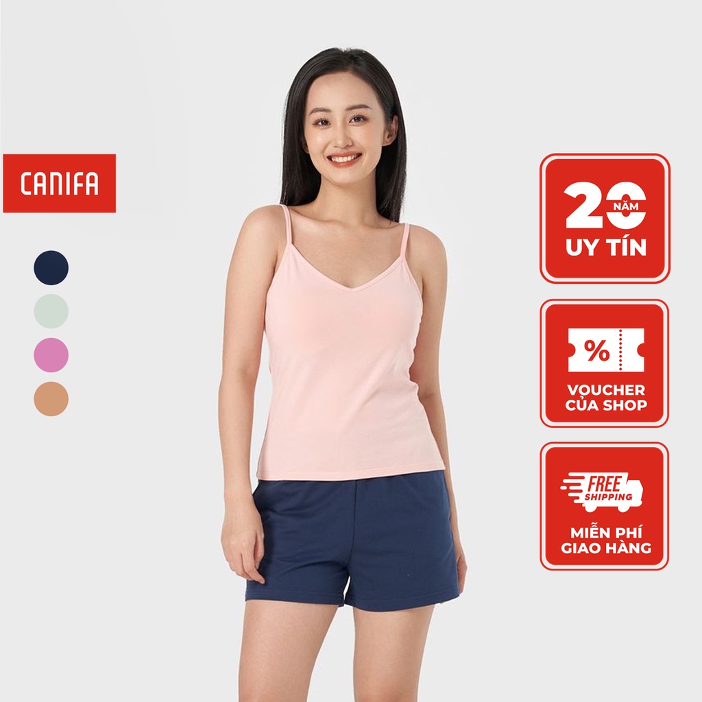 Quần sooc nữ CANIFA chất liệu cotton pha cạp chun 6BS23S009