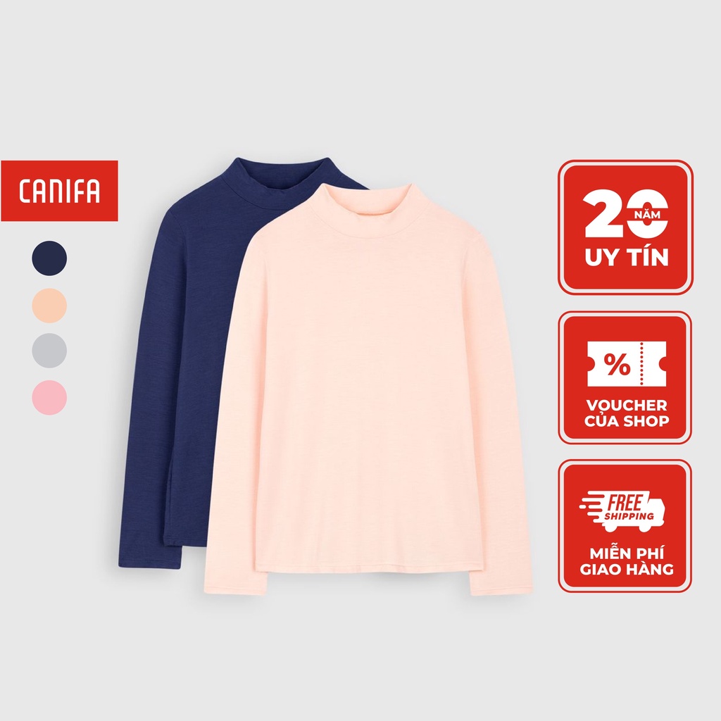 Combo 2 áo giữ nhiệt bé gái CANIFA cổ 3 phân dáng ôm 1IS22W003
