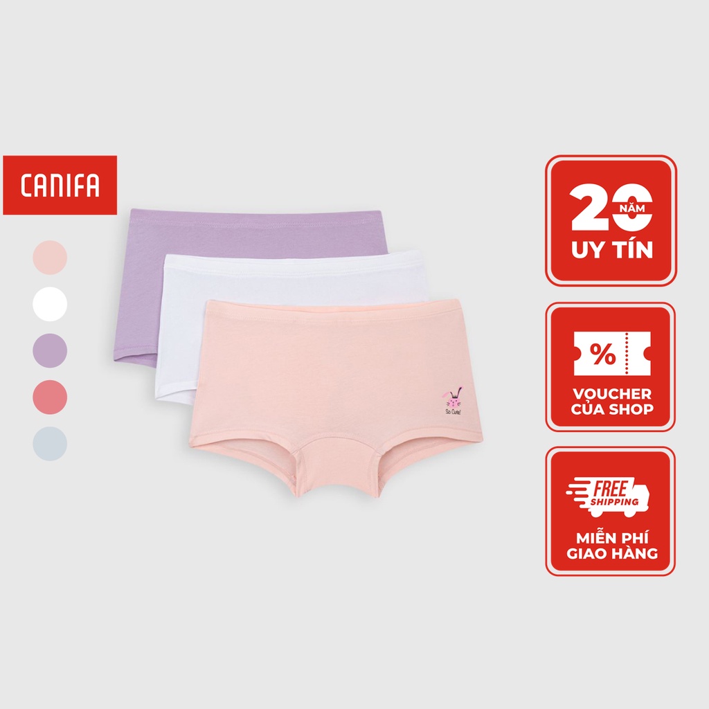 Combo 3 quần lót bé gái CANIFA chất liệu cotton nhiều màu 1US22A012