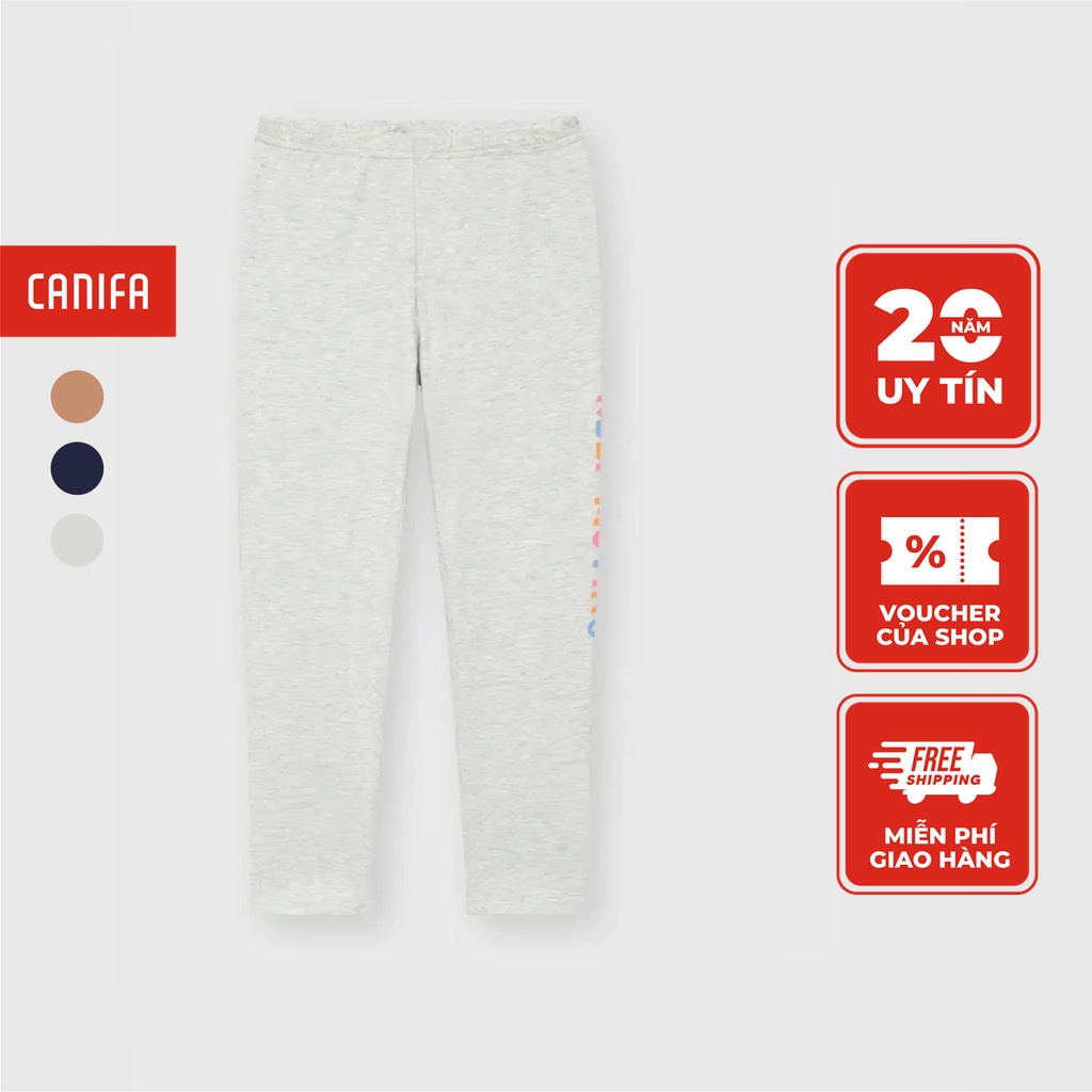 Quần leggings bé gái CANIFA chất liệu cotton USA có hình in 1BL23W003