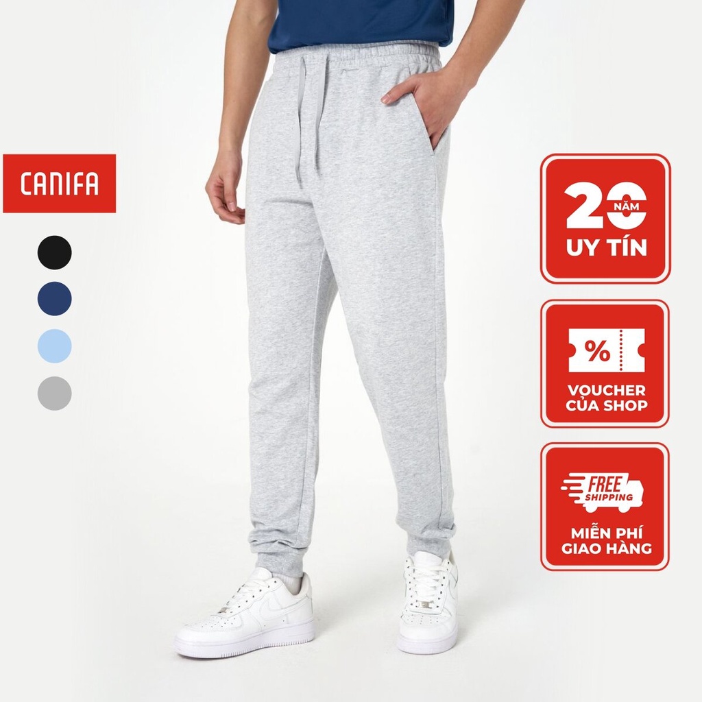 Quần dài nam CANIFA chất liệu cotton pha, thiết kế phom regular, cạp chun, túi chéo nhiều màu lựa chọn 8BP22W004