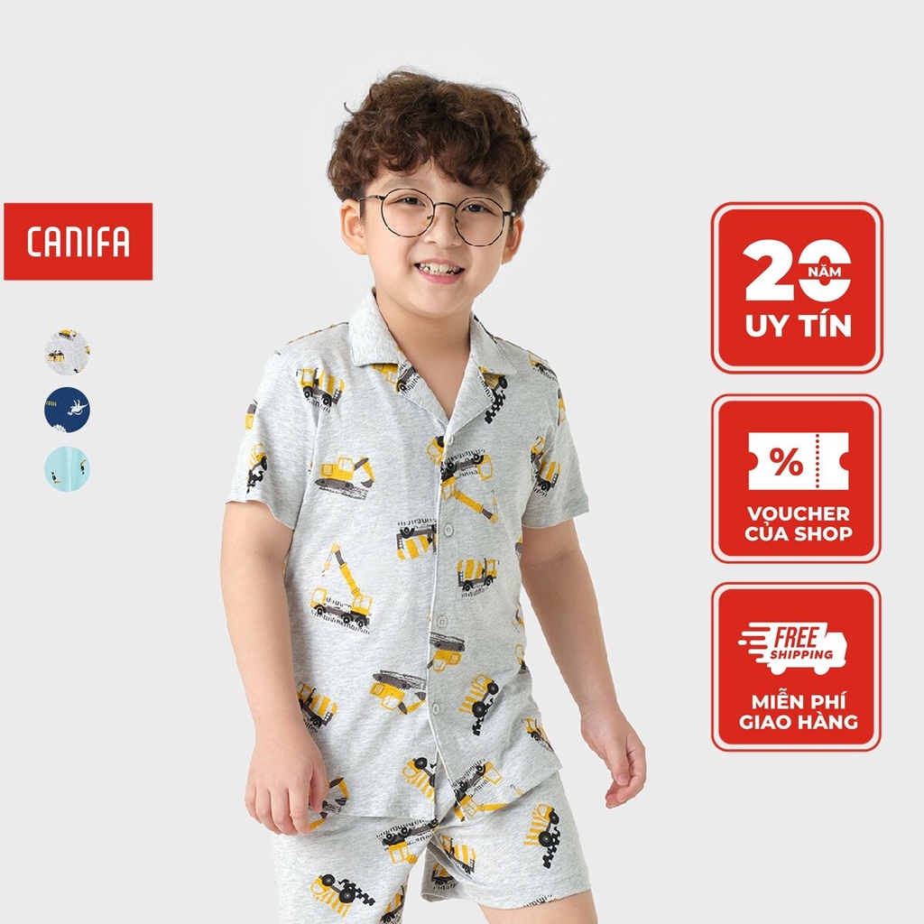 Bộ quần áo pijama bé trai CANIFA 100% cotton 2LS23S004