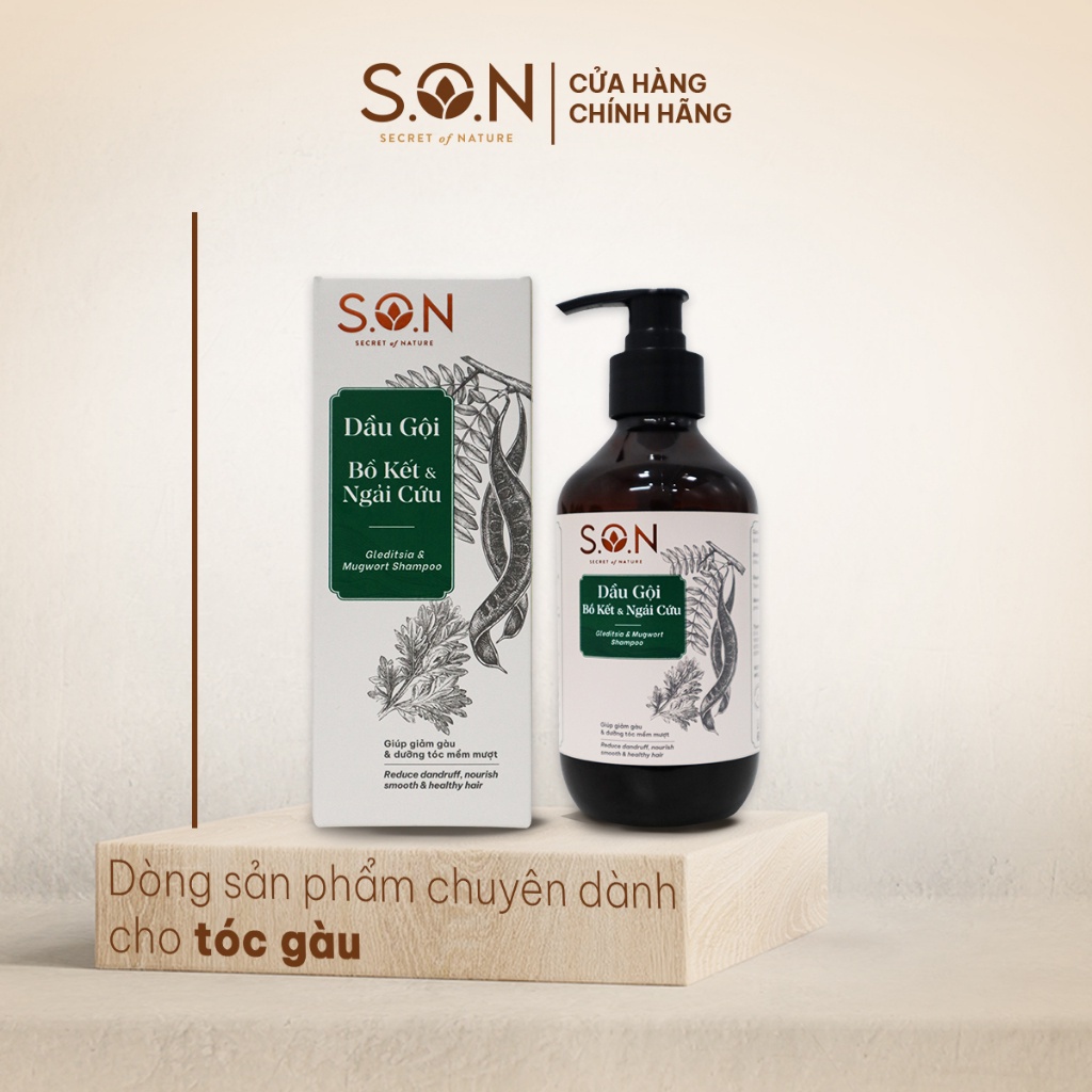 Dầu gội S.O.N Bồ kết & Ngải cứu 250ml giúp mái tóc sạch gàu, chắc khỏe & mượt mà