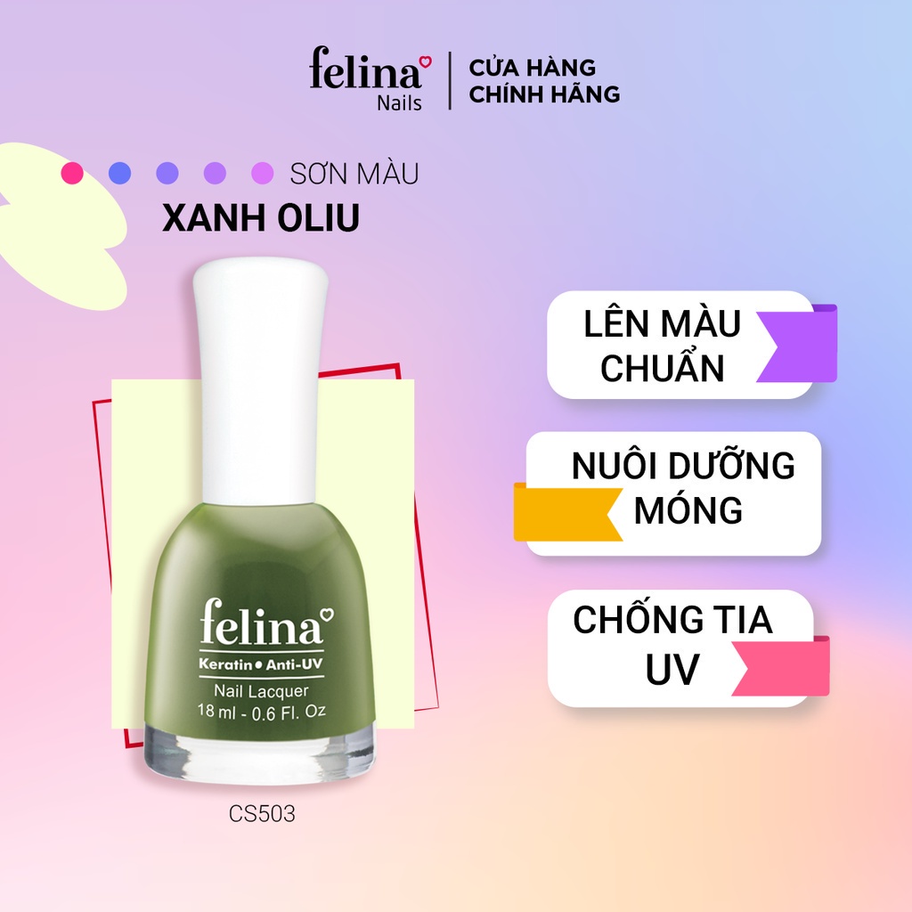 [Mã FRANCIA50 giảm 50% đơn 0] Sơn móng tay Felina Nail 18ml - màu mới