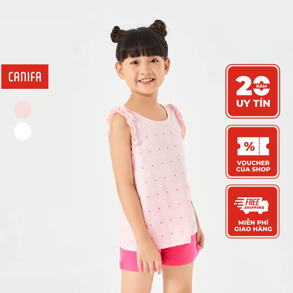 Bộ mặc nhà bé gái in hình CANIFA 100% cotton thoải mái thoáng mát 1LS22S001