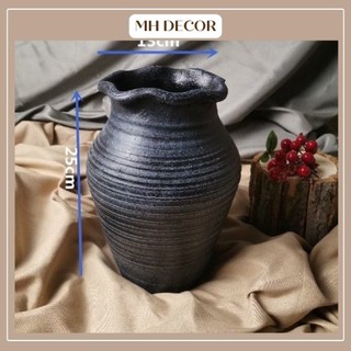 Bình gốm phong cách cổ điển retro - nội thất gốm sứ - lọ cắm hoa trang trí - bình gốm xu hướng - trang trí tết đẹp