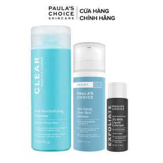 Bộ sản phẩm giảm mụn, mờ thâm Paula's Choice Clear Pore Normalizing Cleanser - 6002.7691.2016