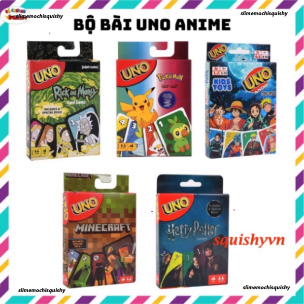 Bộ bài uno anime pokemon, dragon ball, minecraft, naruto(856)