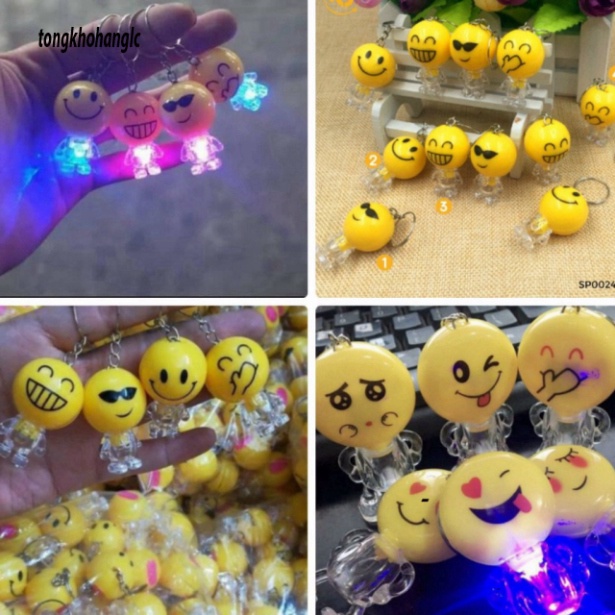 Móc khóa mặt cười Emoji có đèn phát sáng-Móc khóa mặt cười Emoji có đèn phát sáng-Móc khóa mặt cười 