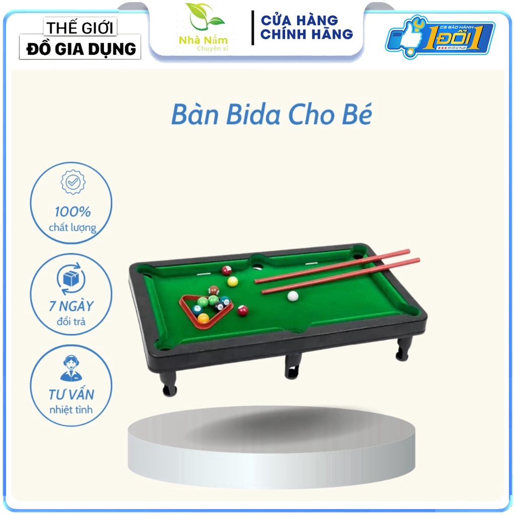 Bộ Bàn Bida Snooker Pool Mini Đầy Đủ Phụ Kiện Giải Trí Cho Bé Và Gia Đình (APS)