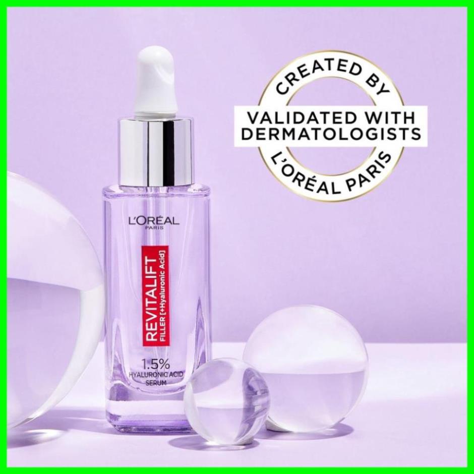 Serum Loreal HA Revitalift 1.5% Hyaluronic Acid Serum dưỡng cấp ẩm tức thì căng mướt da 30ml