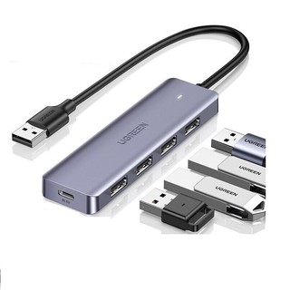 Bộ chia - Hub USB 3.0 1 ra 4 cổng (Hỗ trợ cổng nguồn phụ USB-C 5V) Ugreen 50985