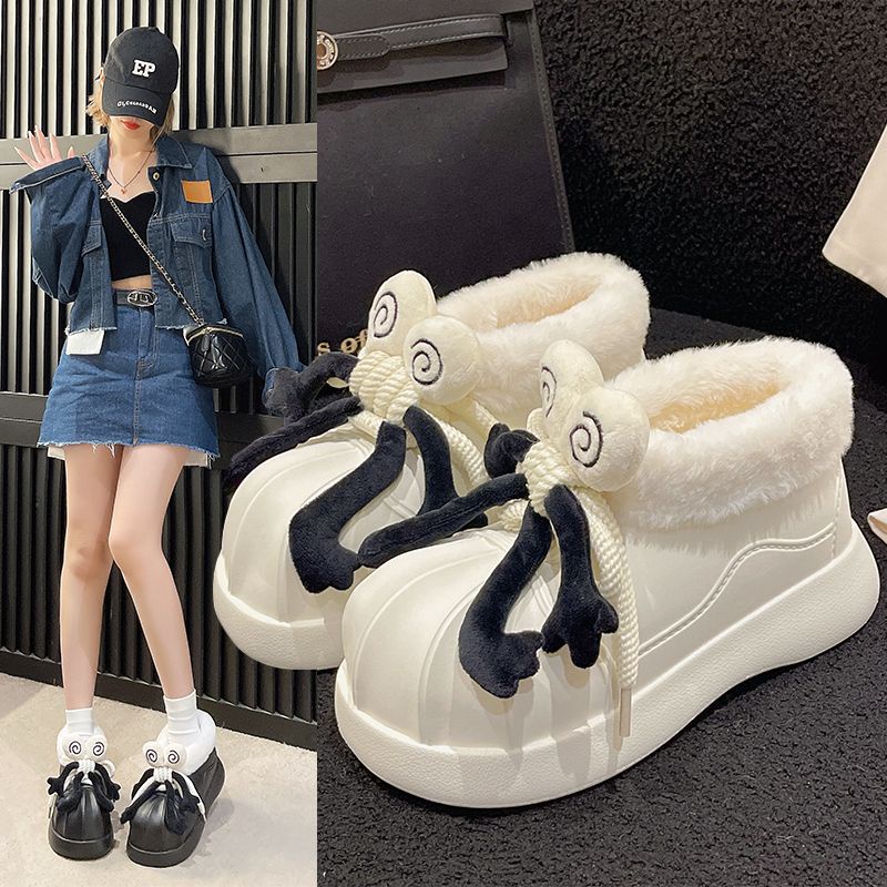 Giày cotton Lót Lông Cừu Dày Dặn Chống Thấm Nước Phong Cách Thời Trang Mới 2023