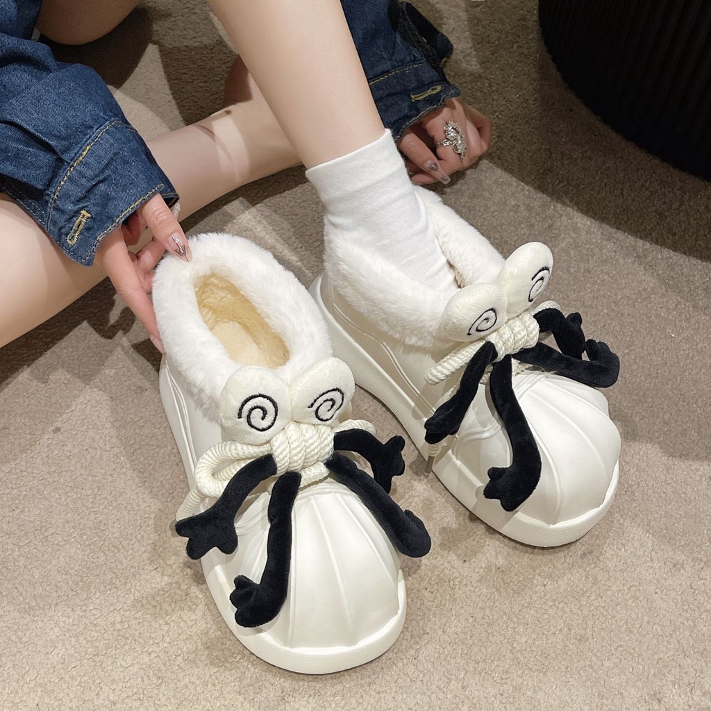 Giày cotton Lót Lông Cừu Dày Dặn Chống Thấm Nước Phong Cách Thời Trang Mới 2023