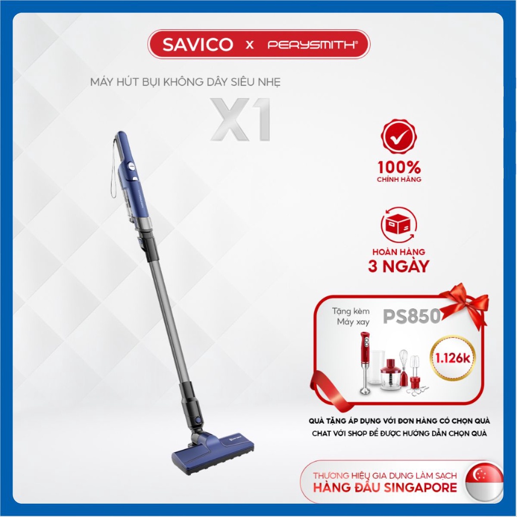 Máy hút bụi không dây cầm tay Perysmith Sonic Pro X1 lực hút 25000Pa