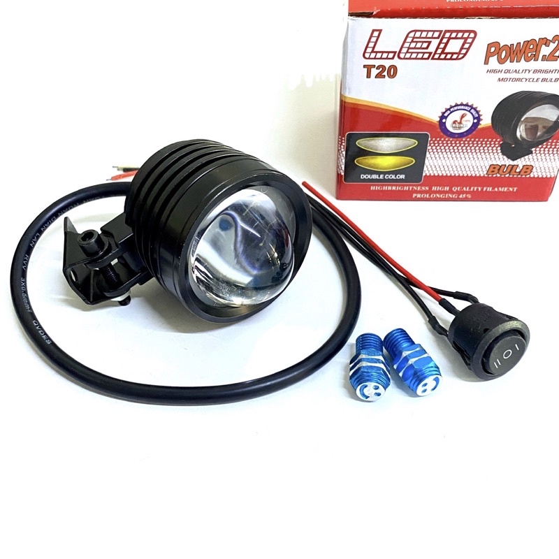 Đèn trợ sáng L4 bi cầu 2 màu Cos vàng Pha trắng.