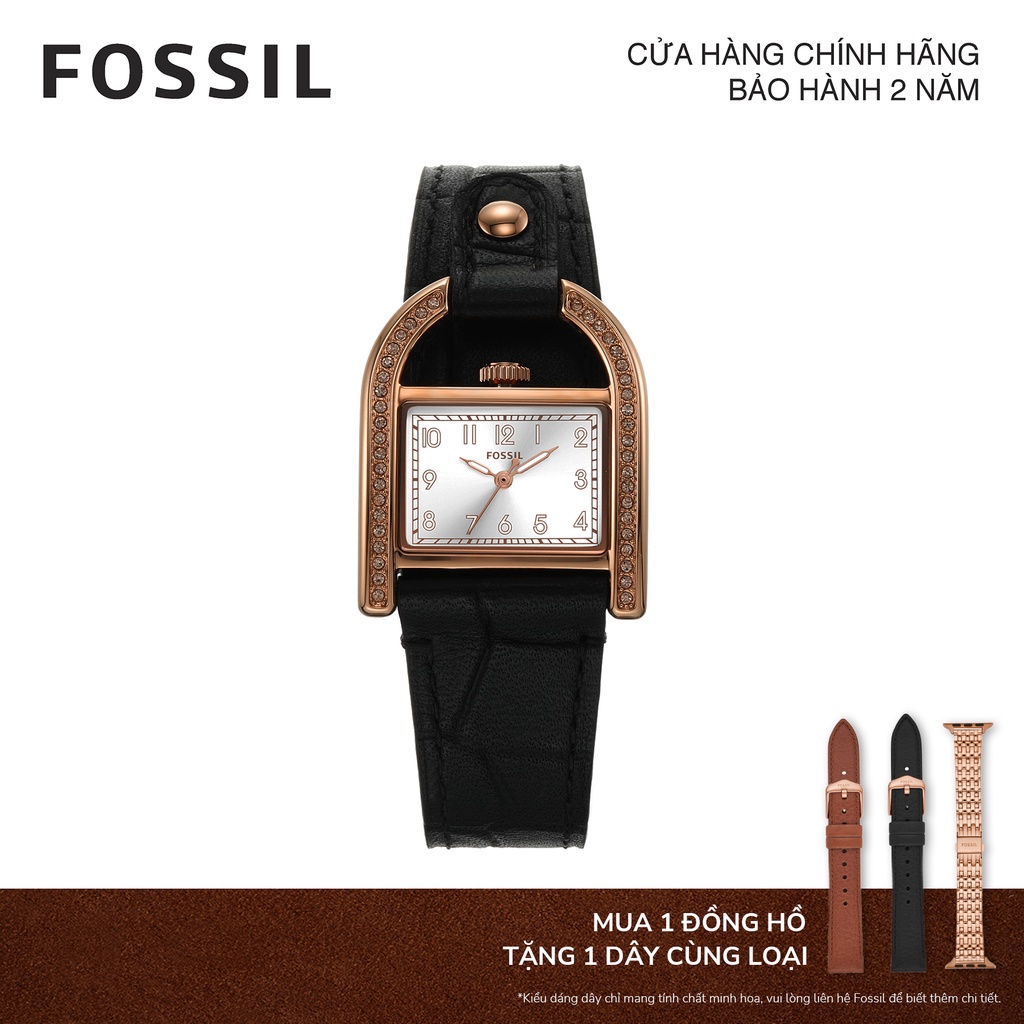 [MUA 1 TẶNG 1] Đồng hồ nữ Fossil Harwell ES5263 dây da - màu đen