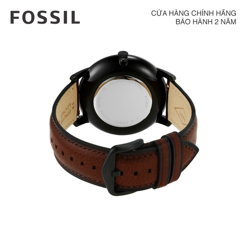 Đồng hồ nam Fossil THE MINIMALIST SOLAR FS5841 dây da - màu đen