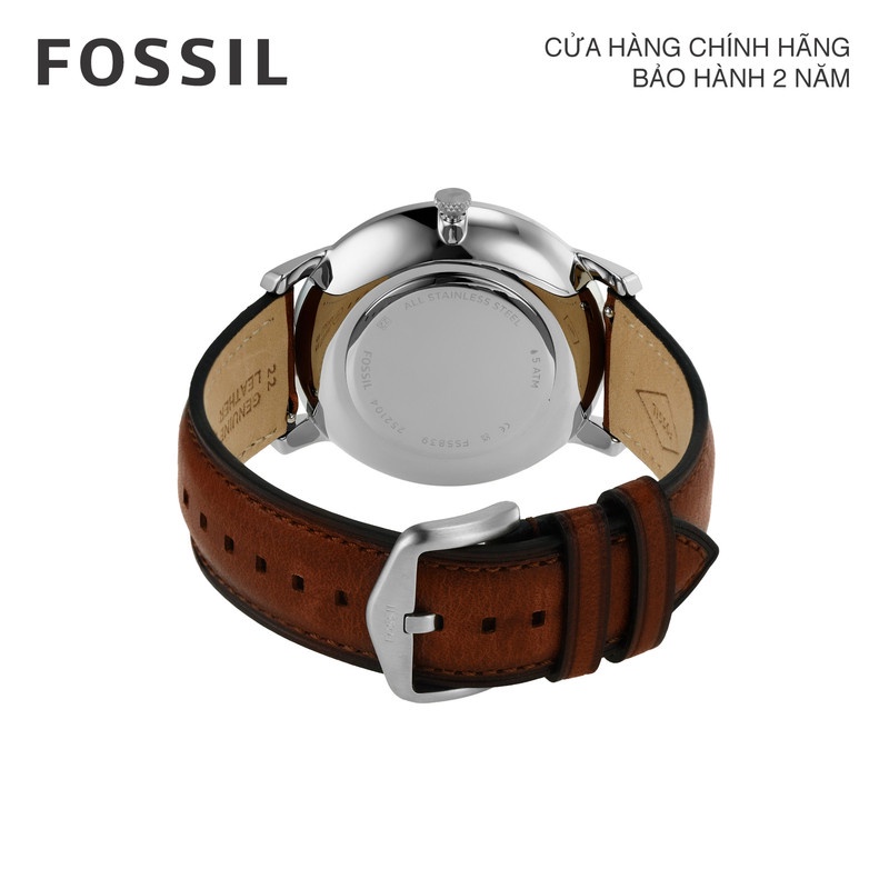 Đồng Hồ Nam Fossil  FS5839 THE MINIMALIST SOLAR dây da - màu nâu