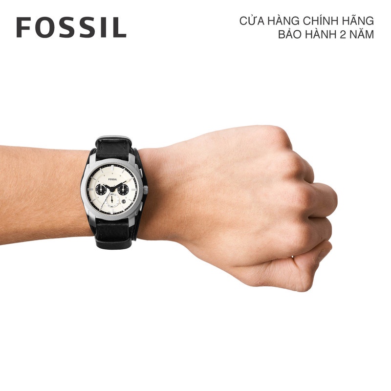 Đồng hồ nam Fossil Machine FS5922 dây da, màu đen