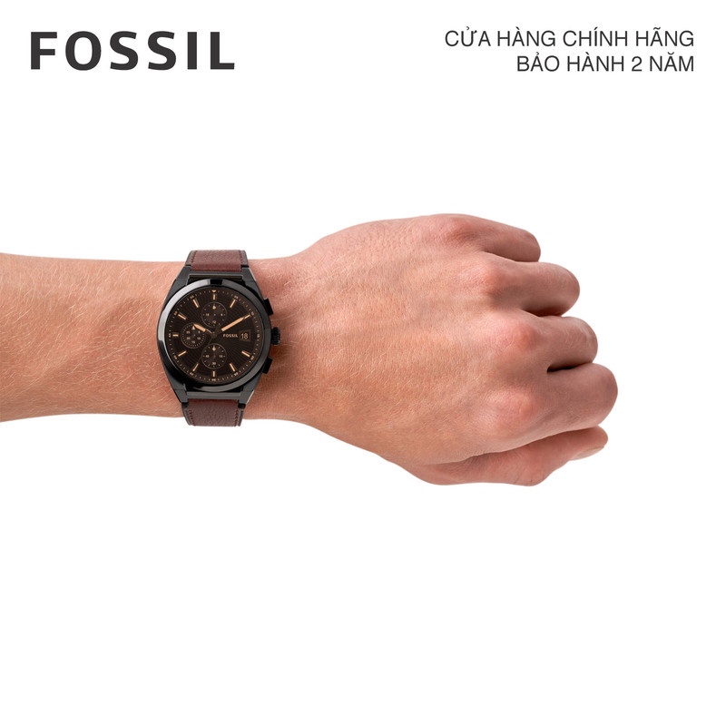 Đồng hồ nam Fossil EVERETT CHRONOGRAPH FS5798 dây da - màu nâu