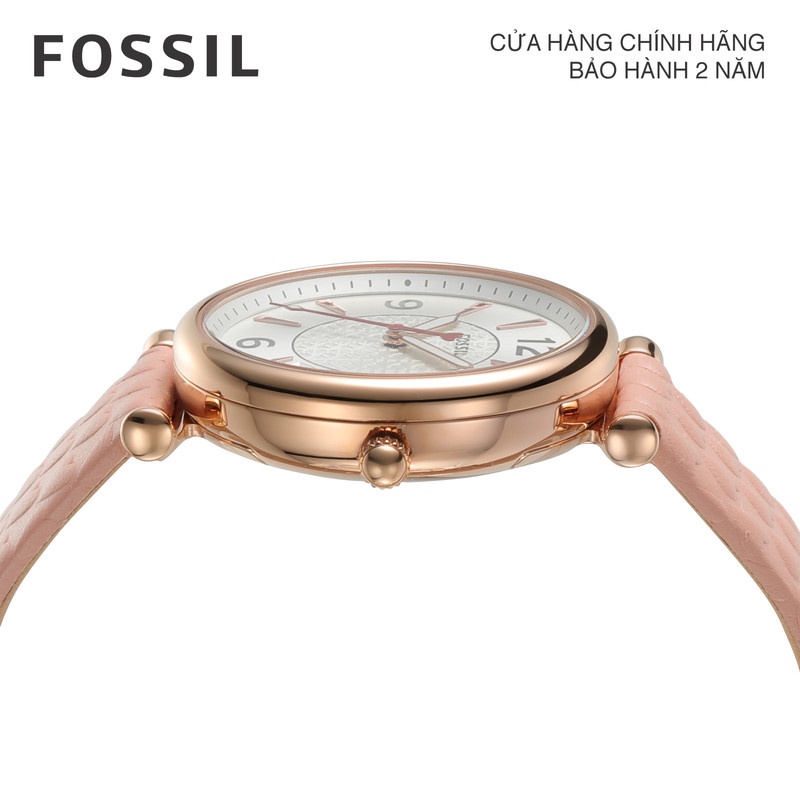 [MUA 1 TẶNG 1] Đồng hồ nữ Fossil Carlie ES5269 dây da - màu hồng