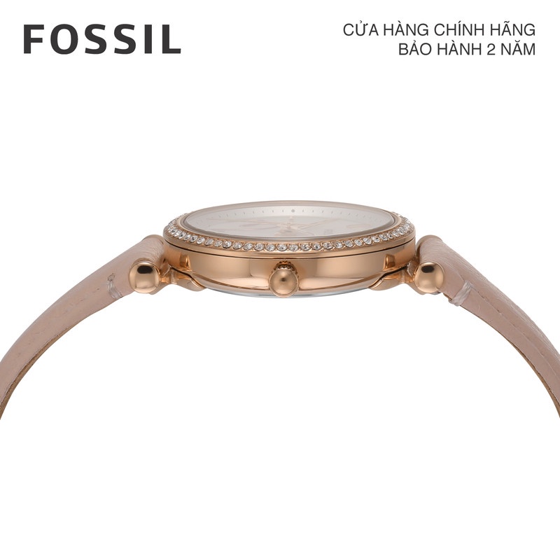 Đồng hồ nữ Fossil Carlie ES5268 dây da - màu hồng