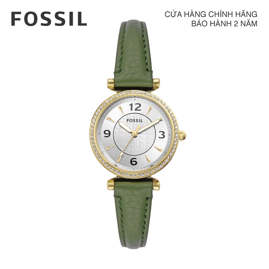 Đồng hồ nữ Fossil Carlie dây da ES5298 - màu xanh oliu