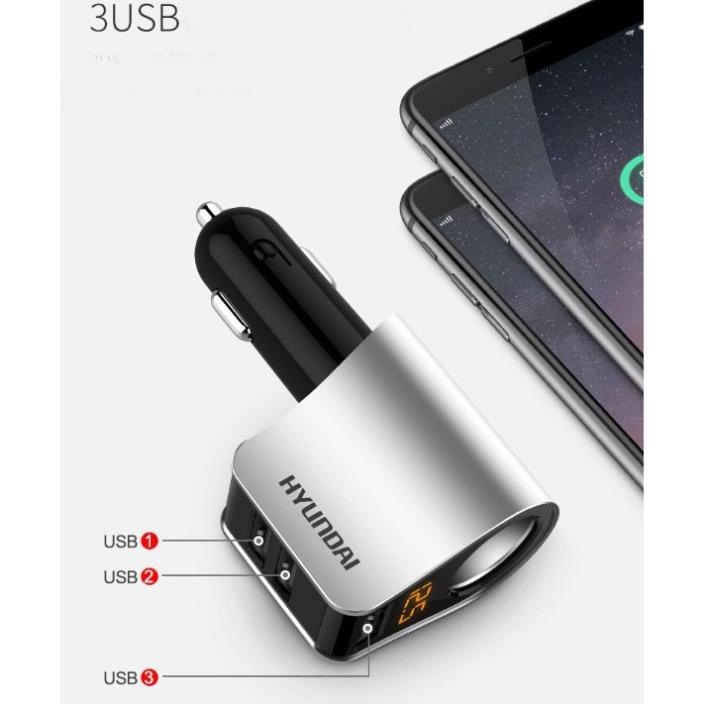 Tẩu sạc ô tô chính hãng hyundai chia đầu tẩu kèm cổng sạc usb 12v | BigBuy360 - bigbuy360.vn