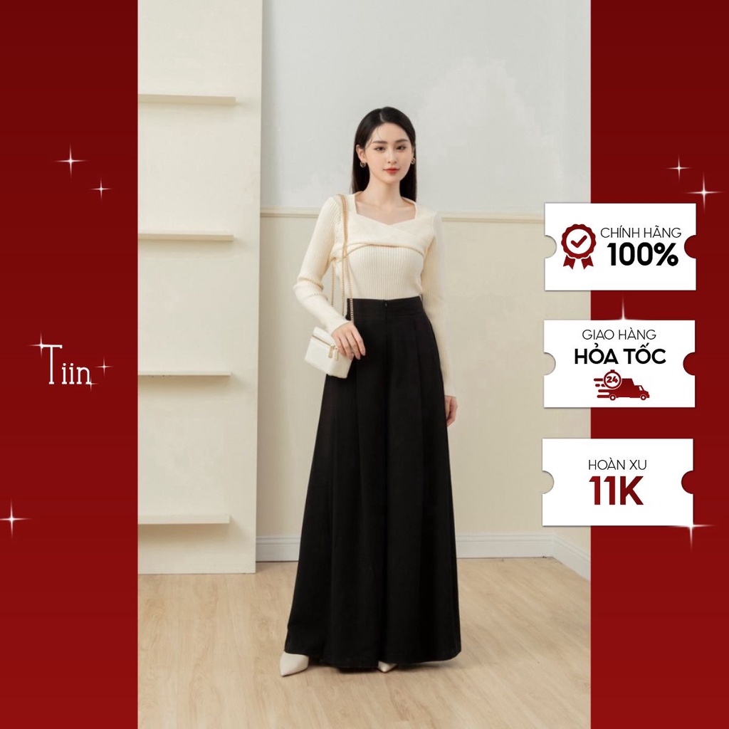 Quần ống rộng xếp ly TIINSTORE Q0D142