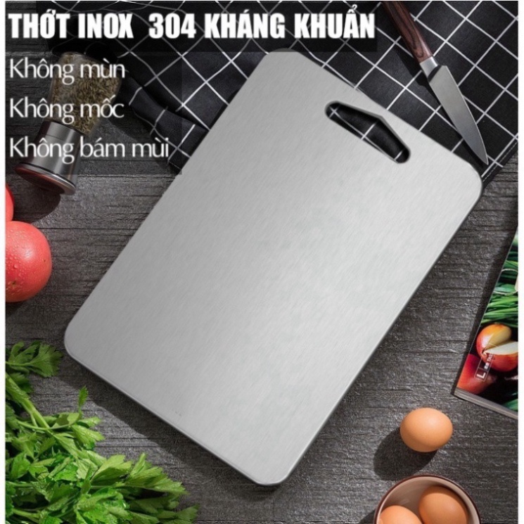 Thớt Inox 304 Kháng Khuẩn Cao Cấp , chống ẩm mốc độc hại, vệ sinh dễ dàng, cường lực không mùn gỗ, an toàn