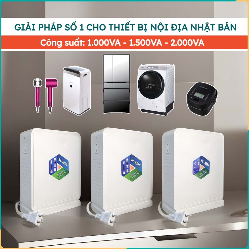 [3 Năm BH] Biến áp 220v ra 100v, bộ đổi nguồn 220v sang 110v 100v cho thiết bị nội địa Nhật -  Điện Tử Hợp Long