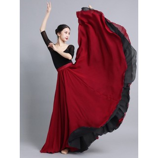 Chân váy xòe 720 độ chất liệu chiffon dùng để múa dân tộc