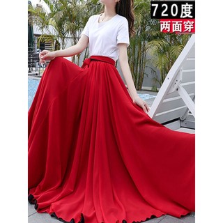 Chân Váy Xòe 720 Độ Chất Liệu chiffon Dùng Để Múa Dân Tộc